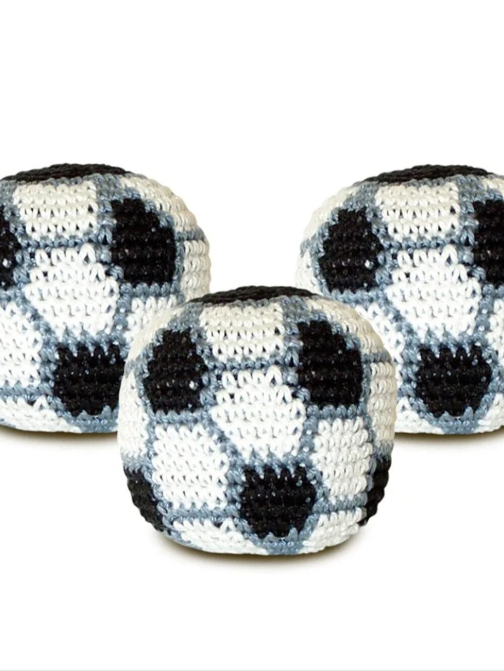 Hand-Crocheted Hacky Sacks for Kids - White & Black